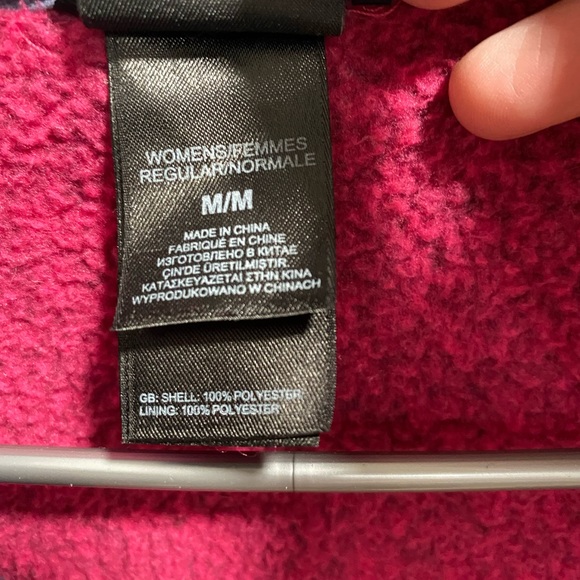 Women’s North Face Fleece Jacket Pink with Purple Collar size Medium - Picture 4 of 8